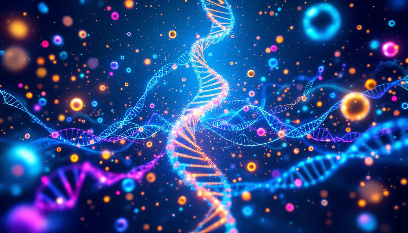 An illustration showing the functional impact of genetic variants on gene expression.