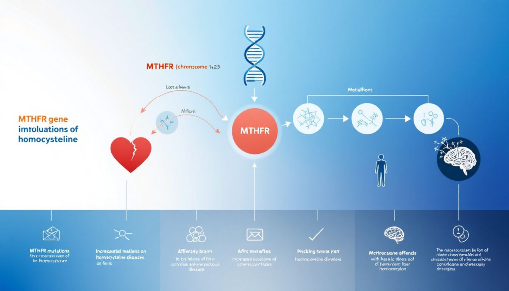 An infographic displaying how MTHFR gene mutations affect the body.