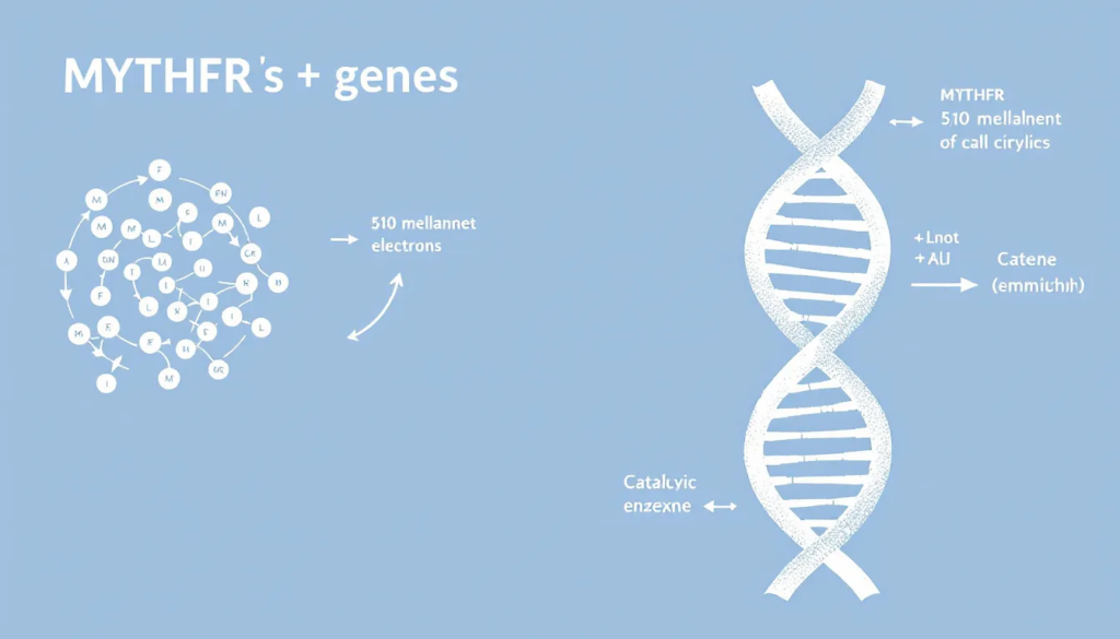 An illustration of the mthfr gene and its mutations.