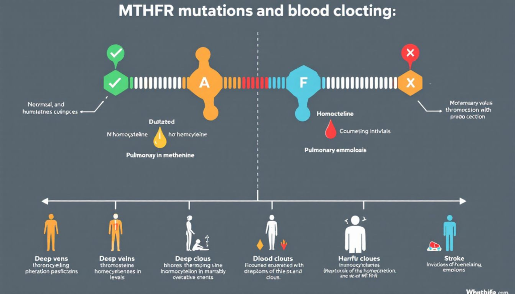 Symptoms of blood clots in individuals with MTHFR mutations.