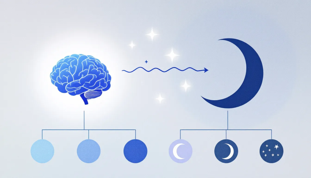 Diagram illustrating the impact of MTHFR mutations on sleep patterns.