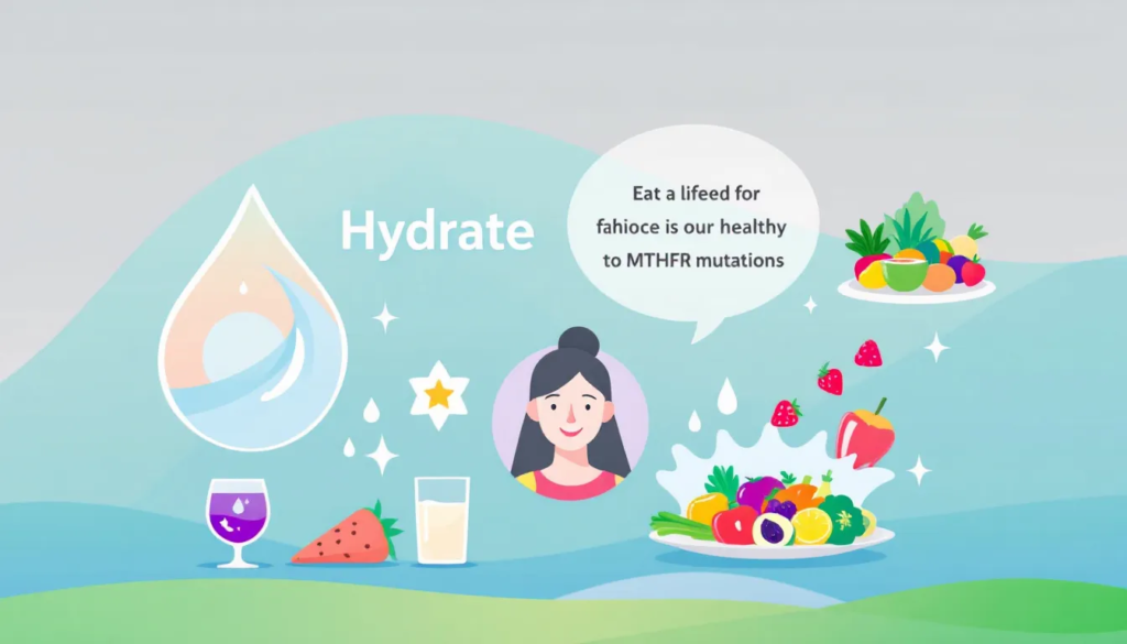 Healthy lifestyle choices for managing fatigue related to MTHFR mutations.