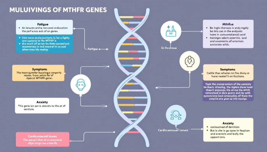 An illustration representing the MTHFR gene mutation.